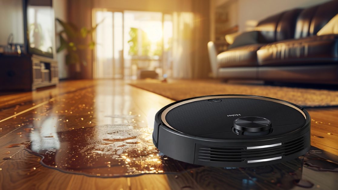 Cleaning floors with robot vacuum cleaner