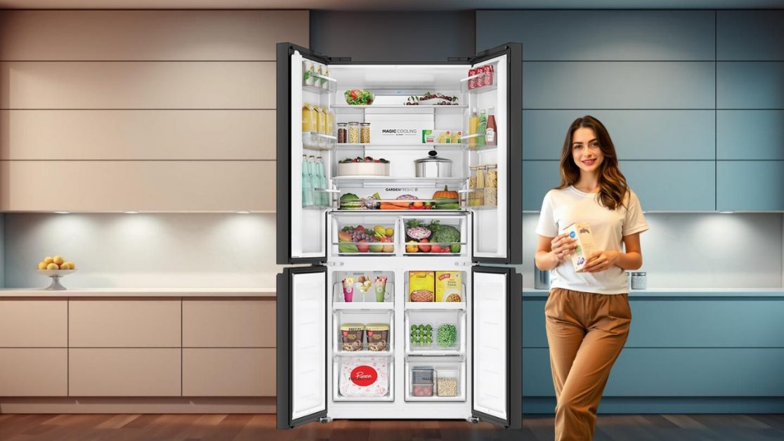Keep dairy product safe in 4 door refrigerator