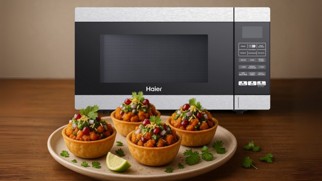 Make Sweet potato chaat cups in microwave