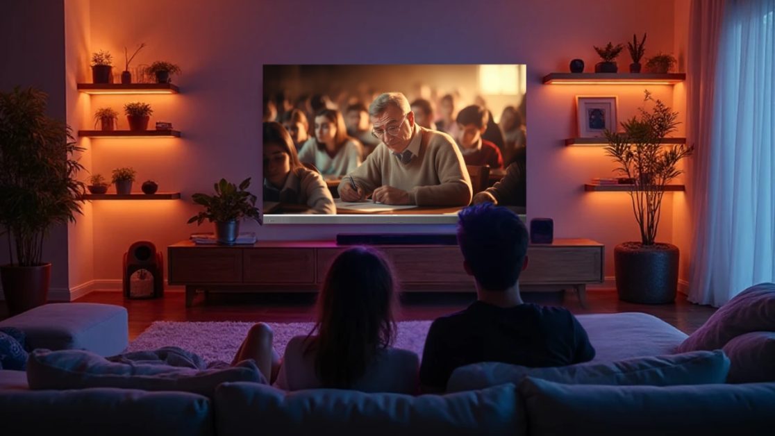 Big-screen TV as teaching partners