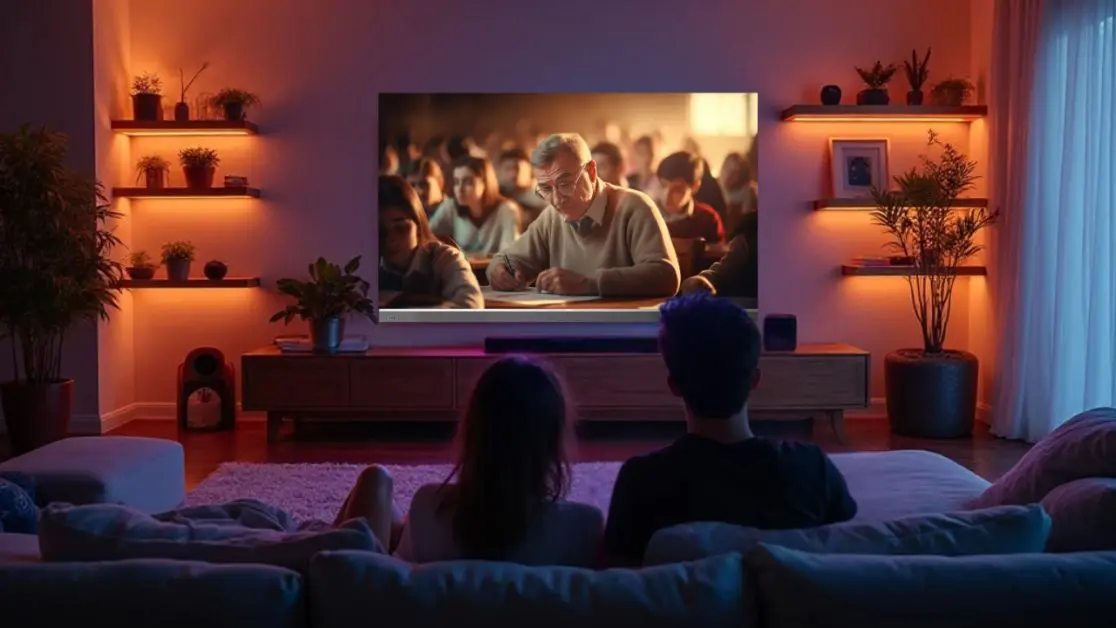 Big-screen TV as teaching partners