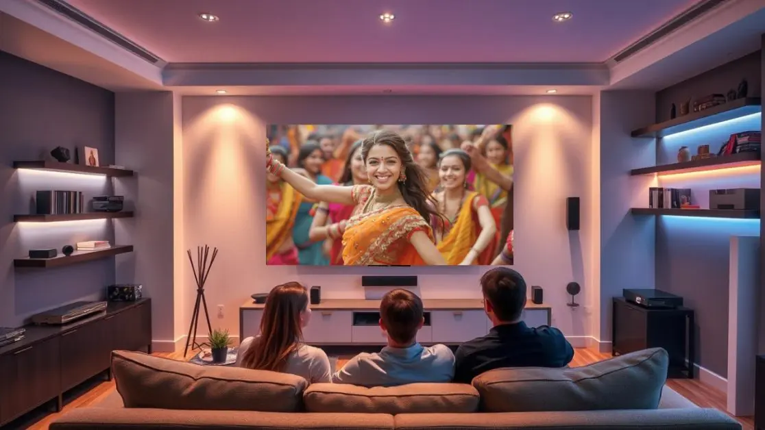 Live-streamed Garba on OLED TV