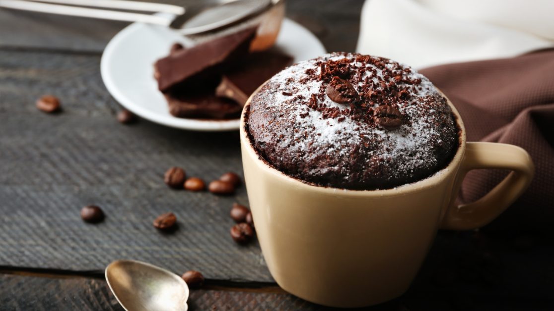 Make chocolate mug cake in microwave