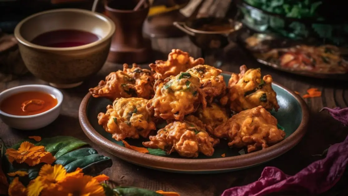 Make pakoras in microwave