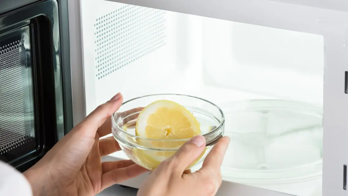 One Touch Steam Clean in microwave