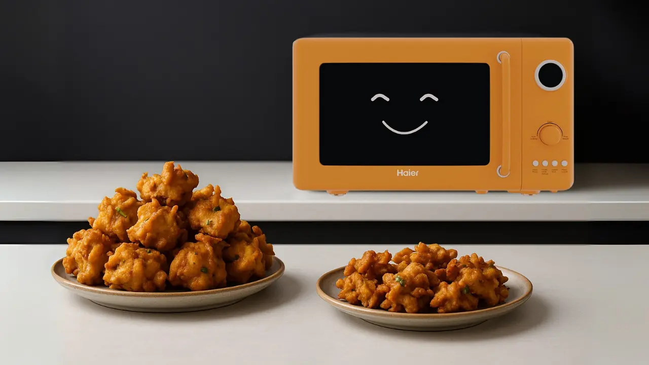 Reheat pakoras in microwave