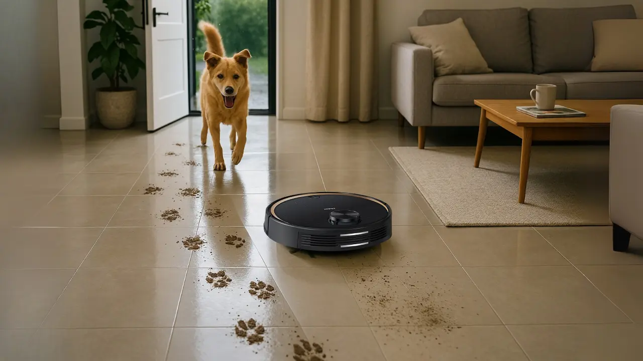 Robot Vacuum Feature Stops Pet Pawprints From Spreading Mud Indoors