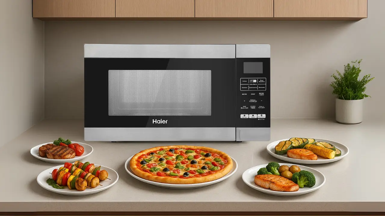 This Microwave has built in motorised rotisserie