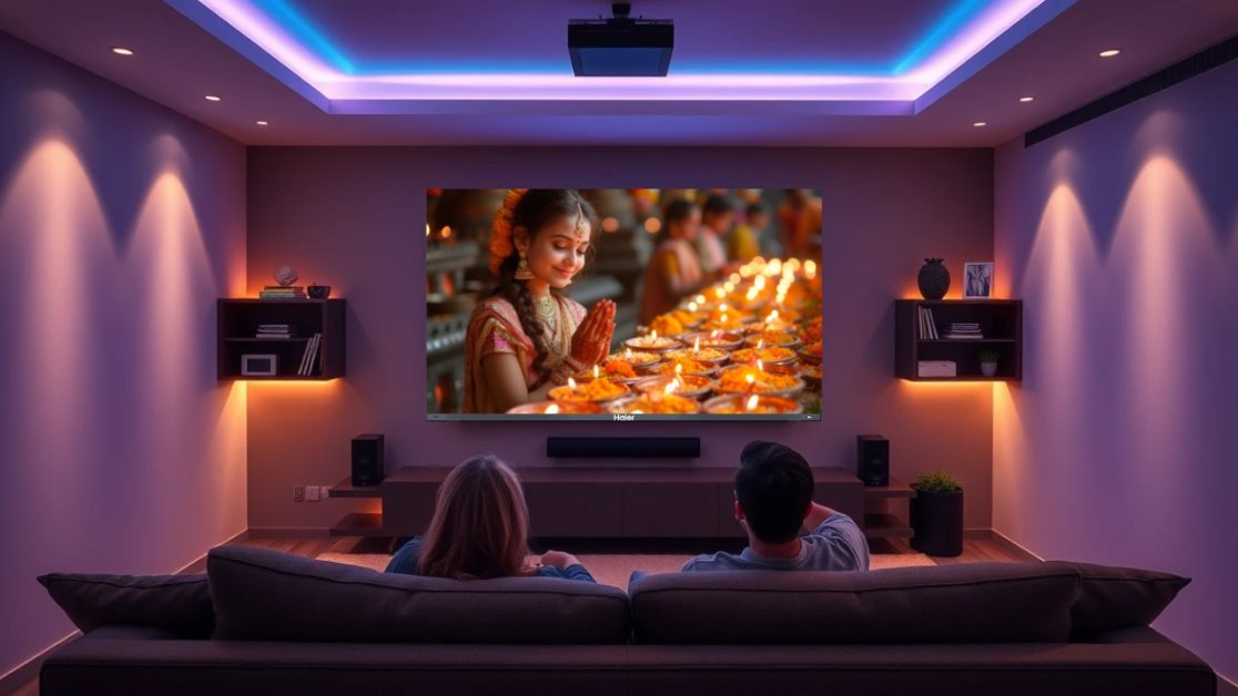 Puja has gone digital with mini LED TV