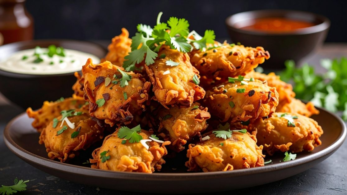 Reheat crunchy pakora in microwave