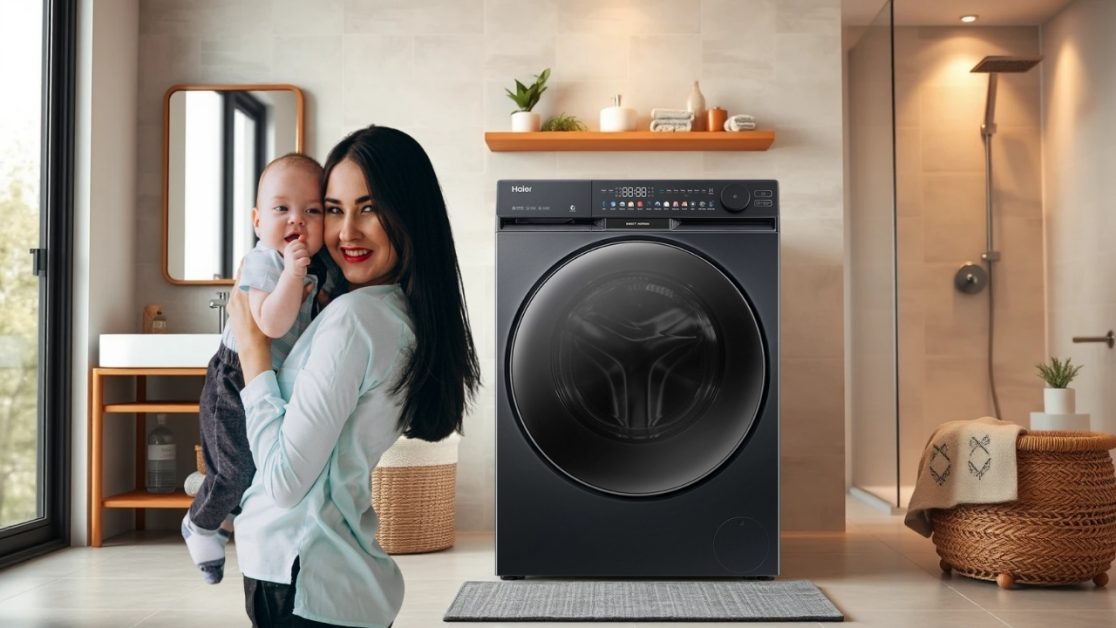 Washing machine supporting the people