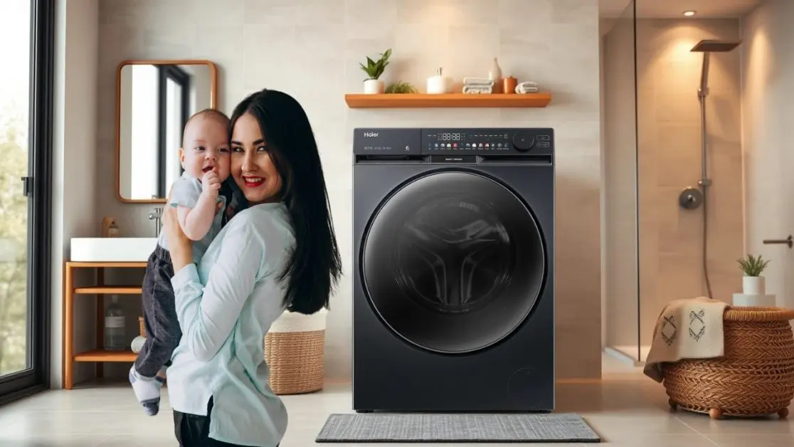 Washing machine supporting the people