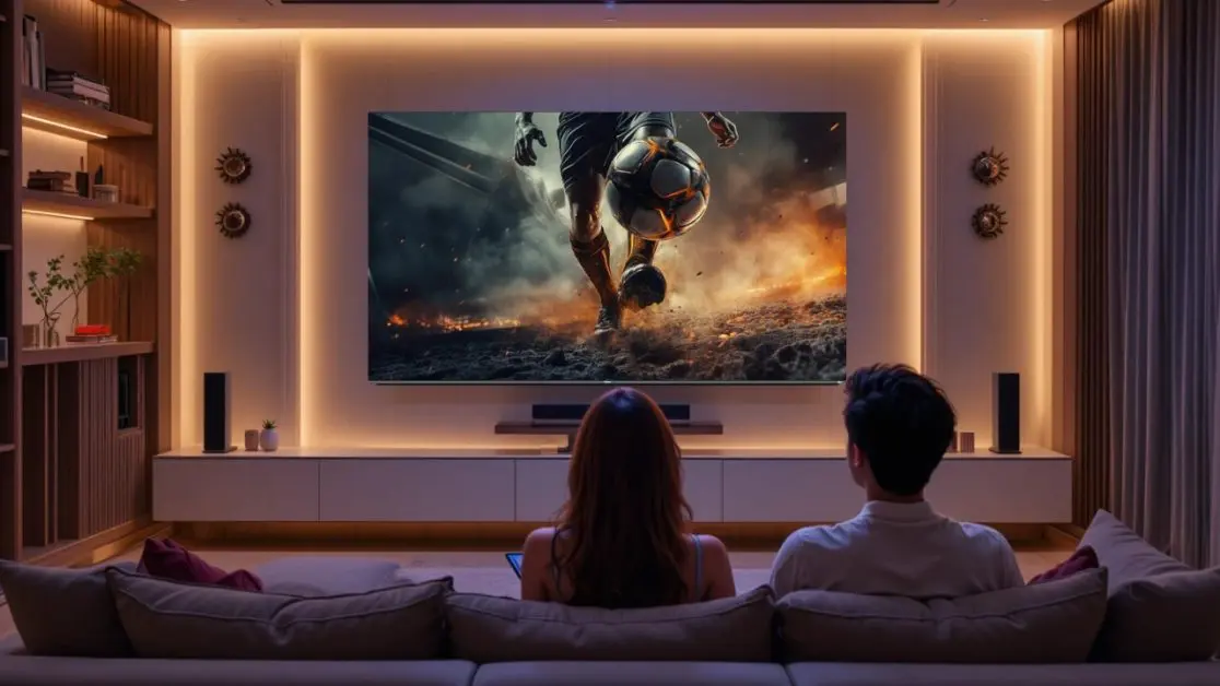 Watch football in mini LED TV