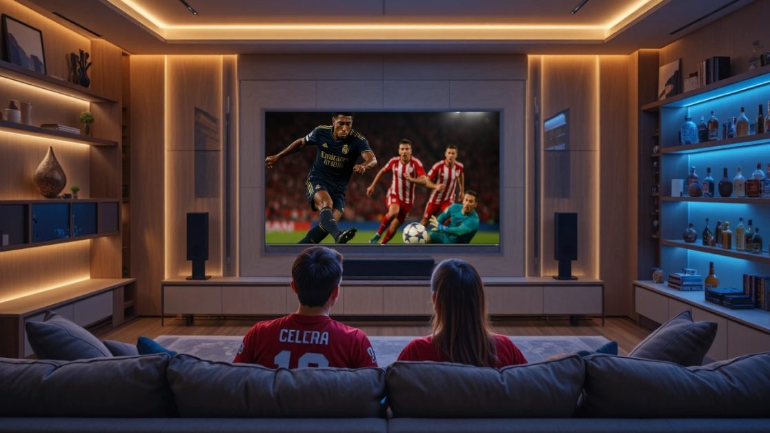 Watching a big match at home