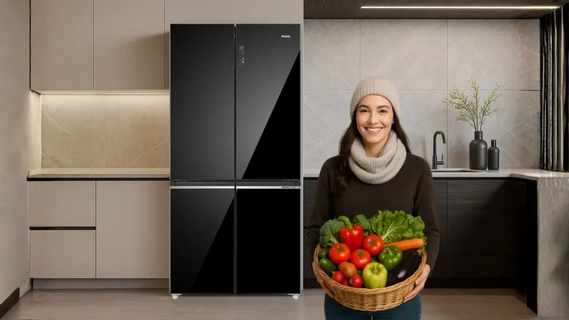 winter vegetables in refrigerator