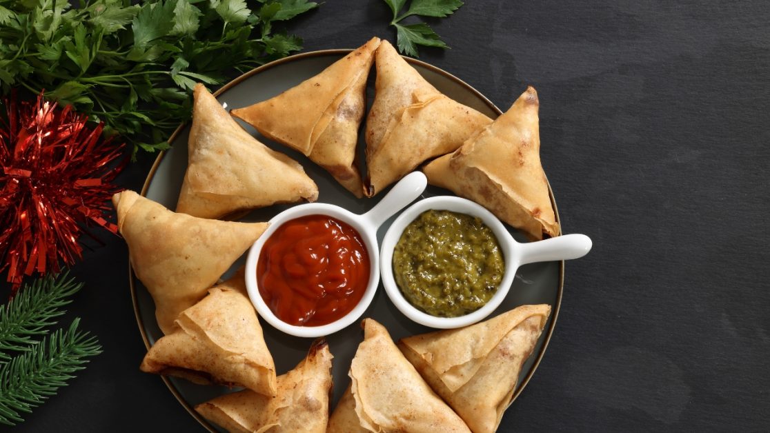 Air Fried Christmas Samosas