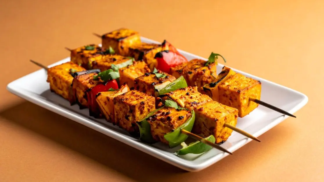 Air fryer Achari Paneer Tikka