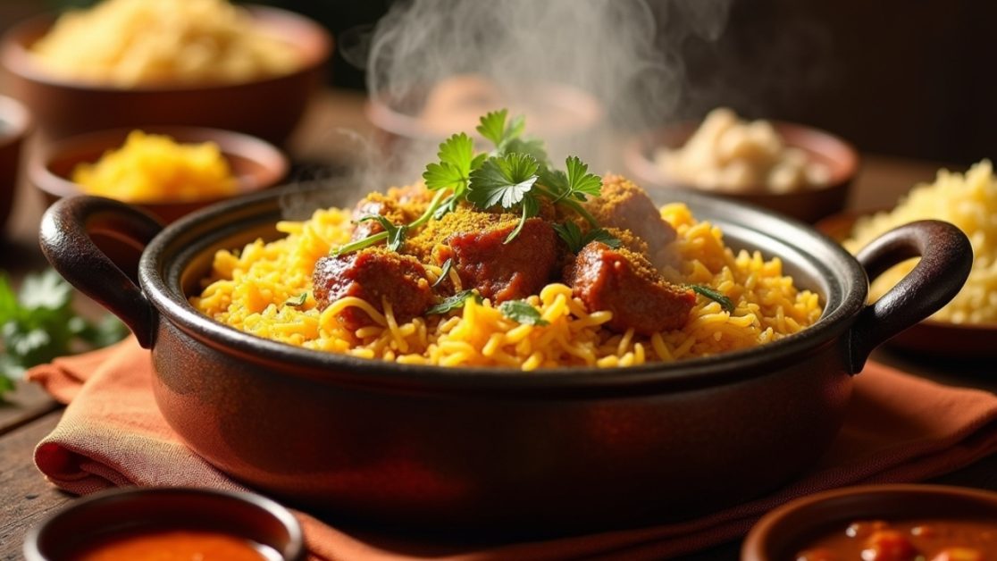 Defrost Biryani in microwave