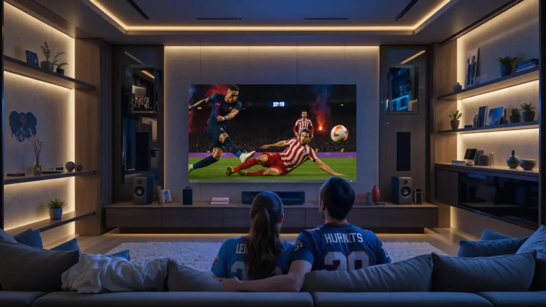 Late-night Football match viewing