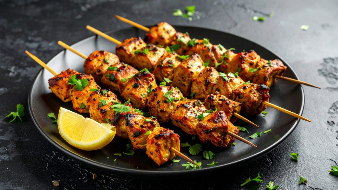 Make crisp kebab plate
