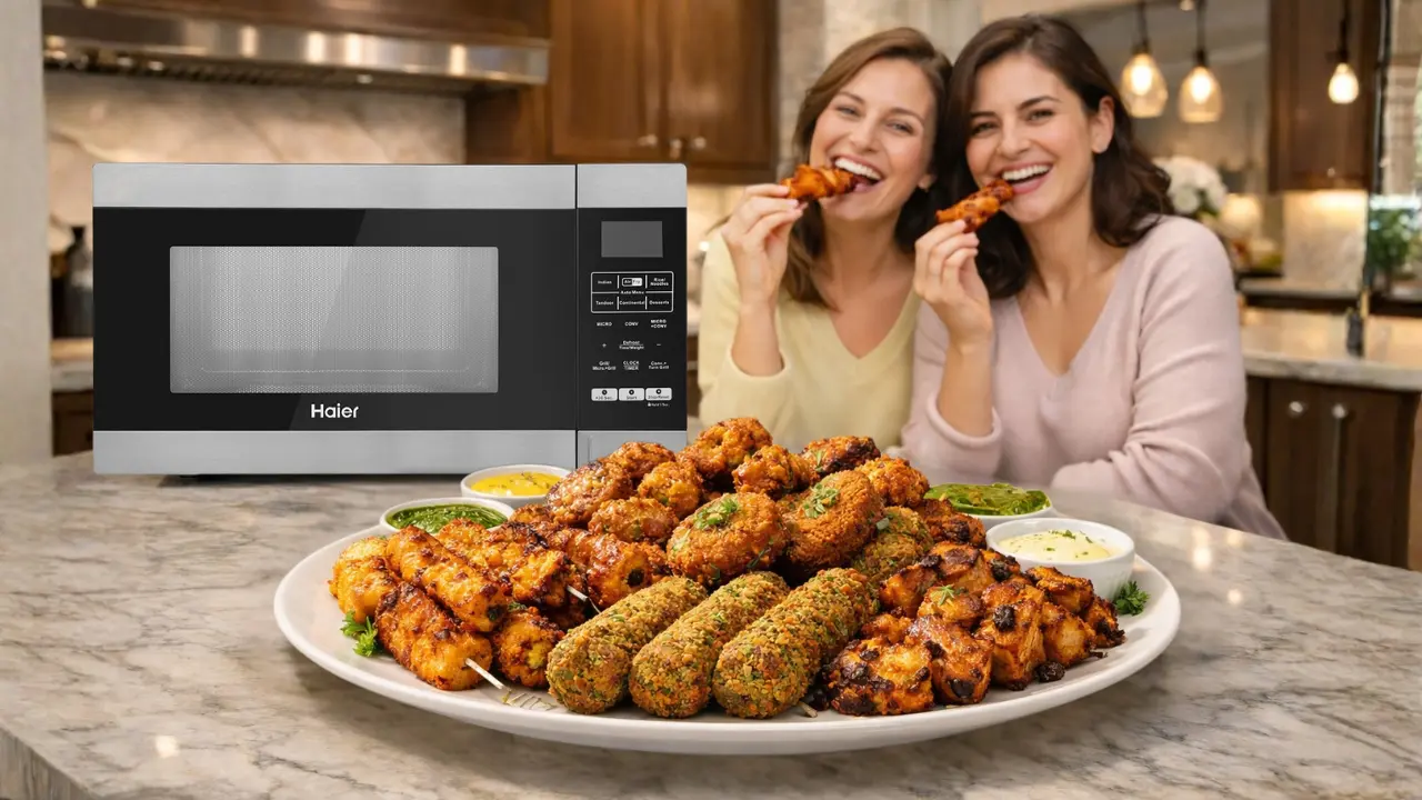 Microwave Kebabs, Cutlets and Tikkas Made Crisp Plate