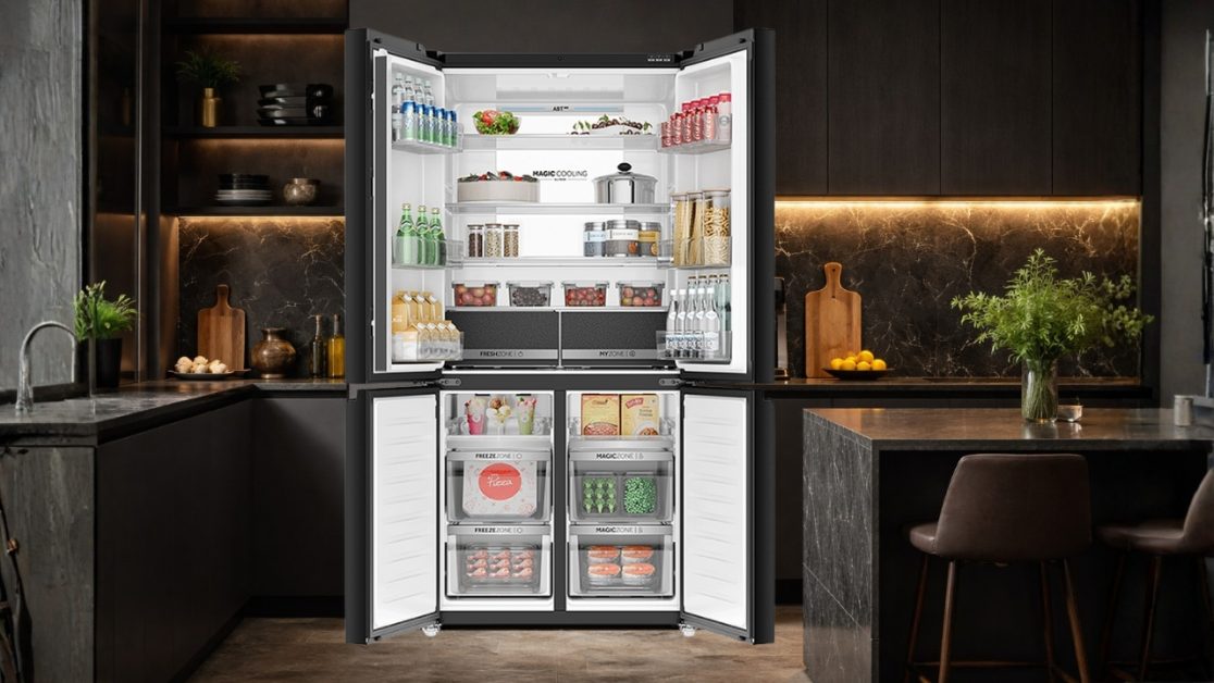 festive food storage in refrigerator