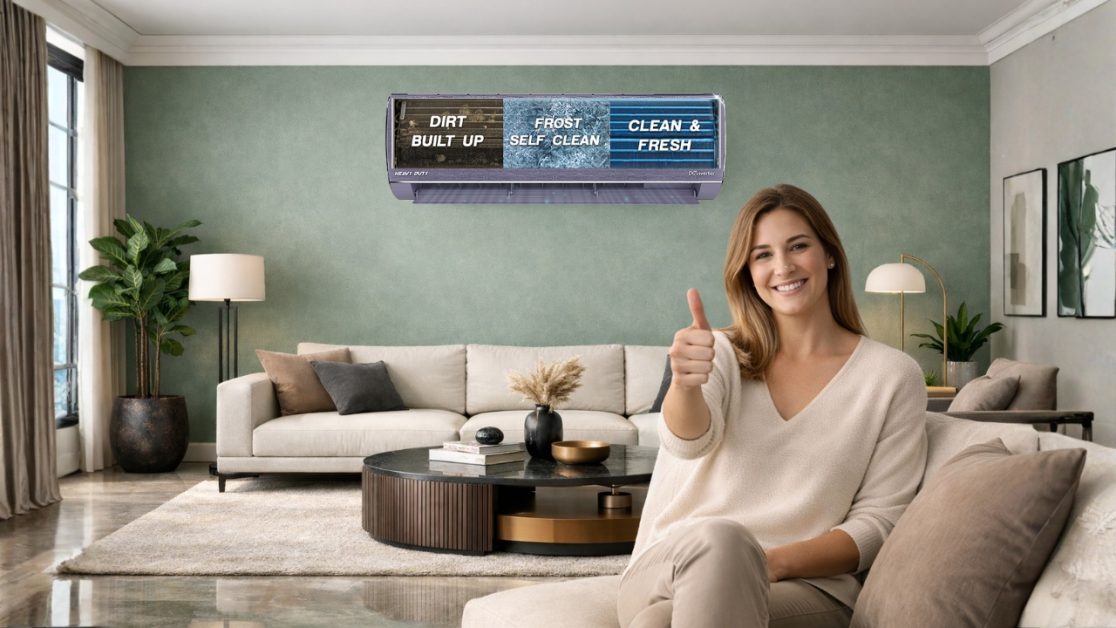 Air conditioner with Self Cleaning feature