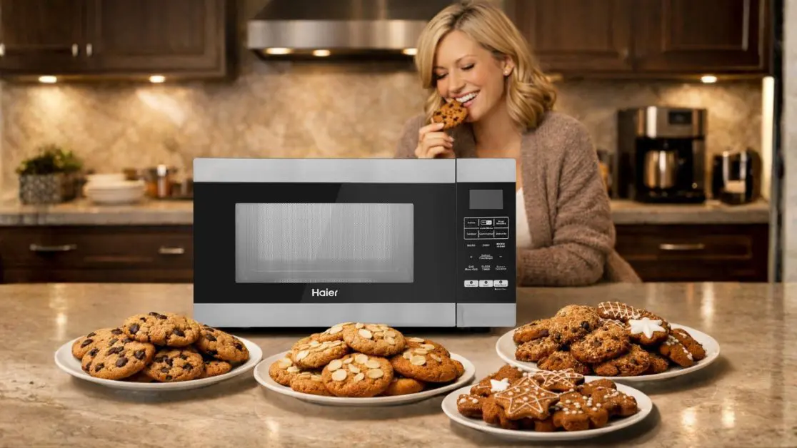 Baking Santa Cookies in microwave