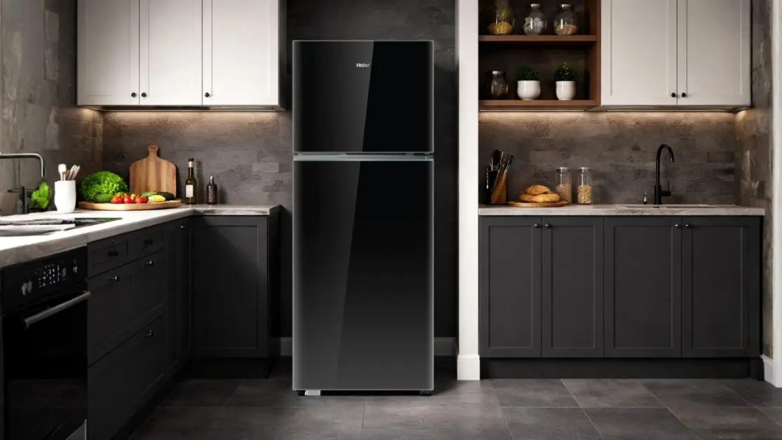 Glass finish refrigerator becomes part of the decor
