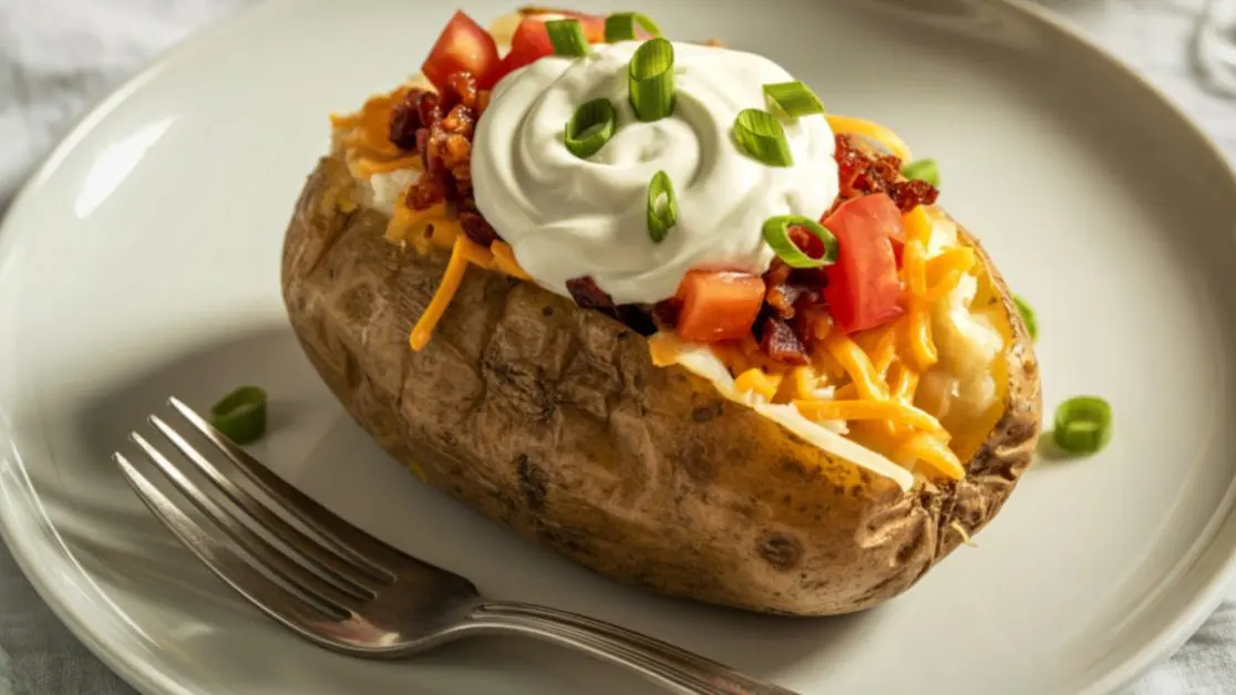 Quick baked potatoes in microwave