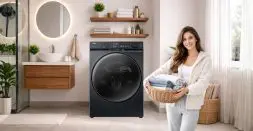 Washing machine with One Touch Handles cotton to delicates clothes easily