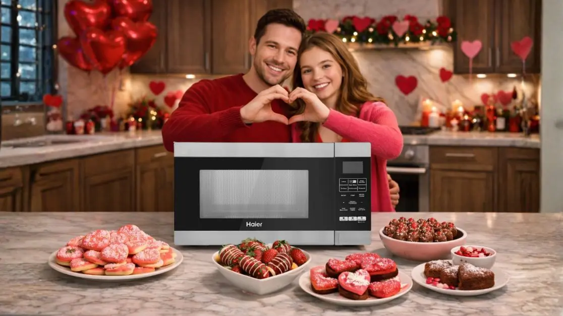 Microwave behind Everyday meals