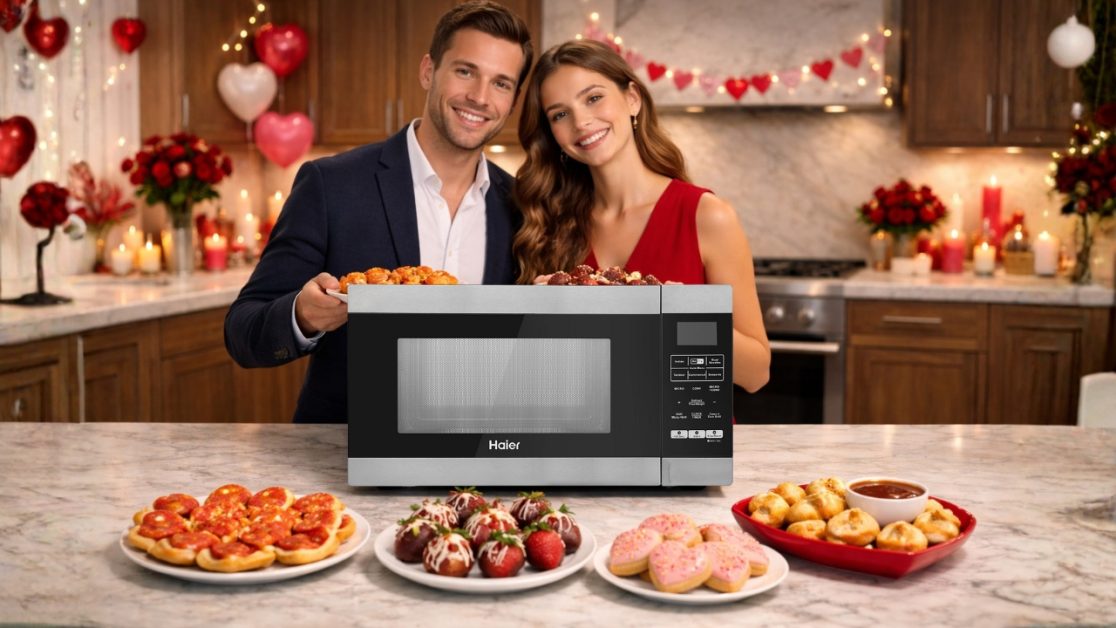 Valentine's day baking in microwave