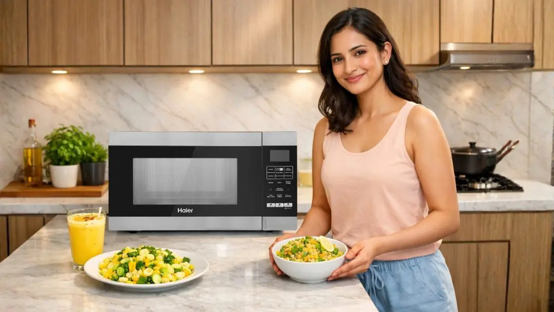 Energy-efficient microwave cooking before peak summer
