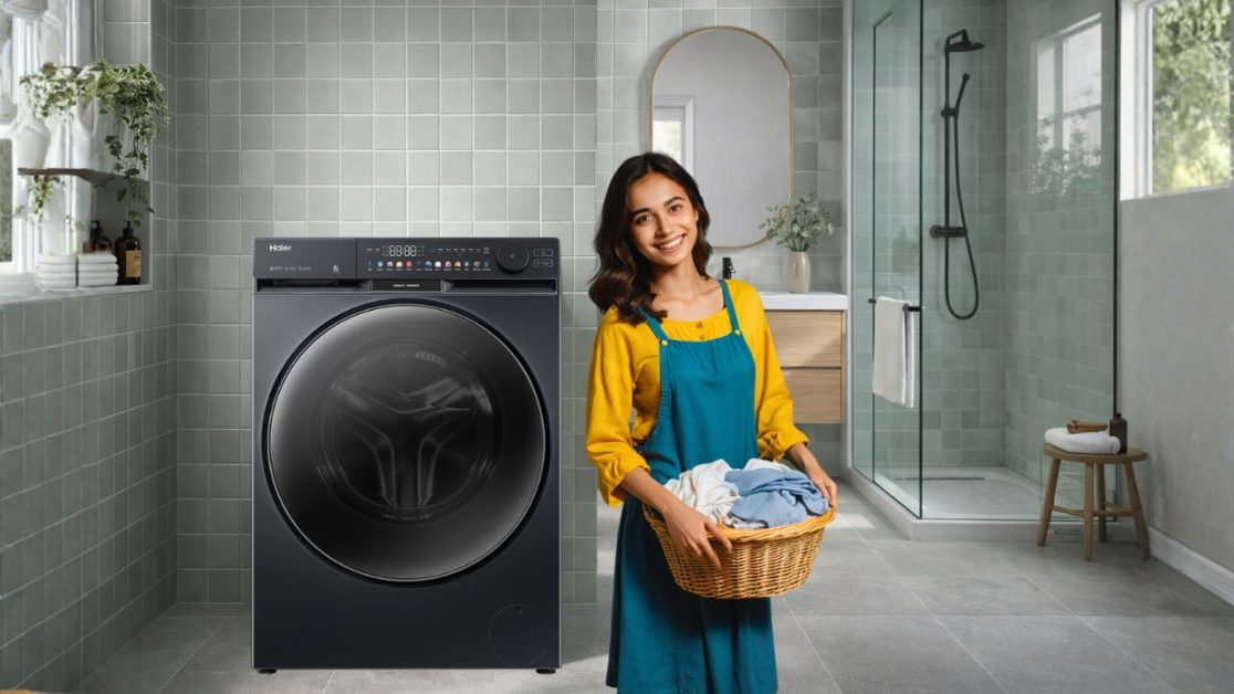 Laundry in India in perfect washing machine