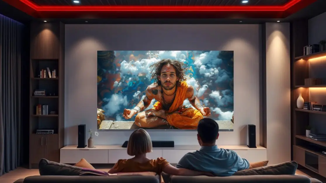 Mini LED TV with Visual Depth and Sound Alignment