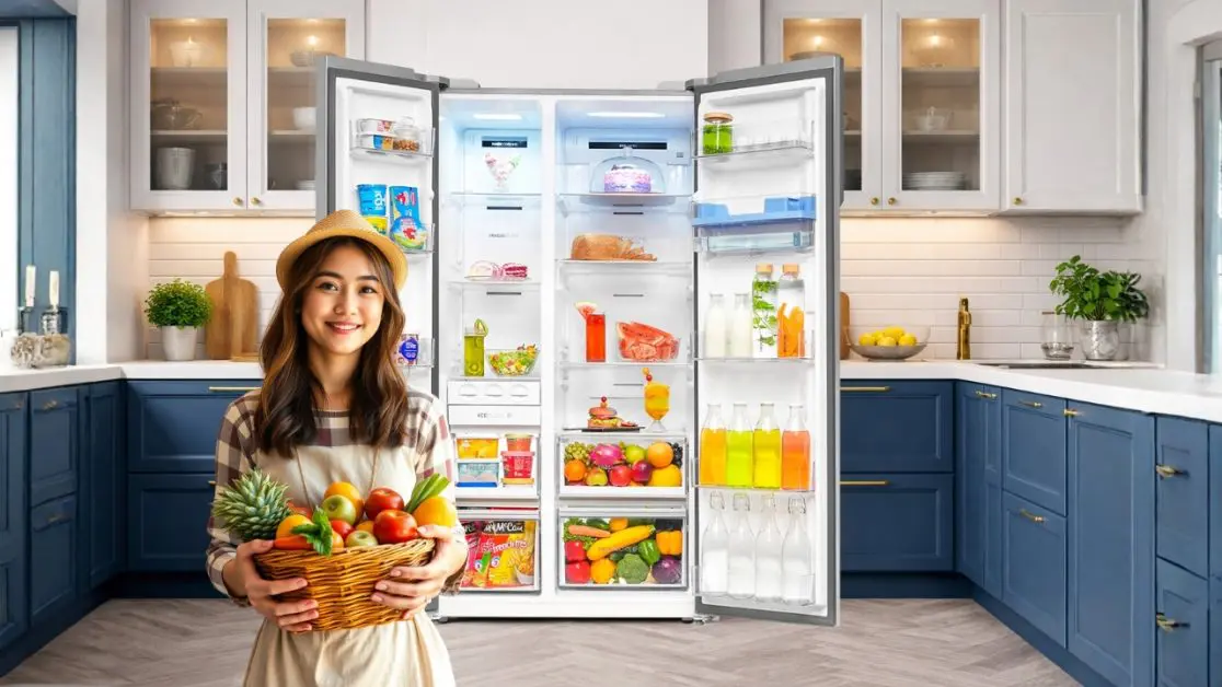 Refrigerator door design that protects space