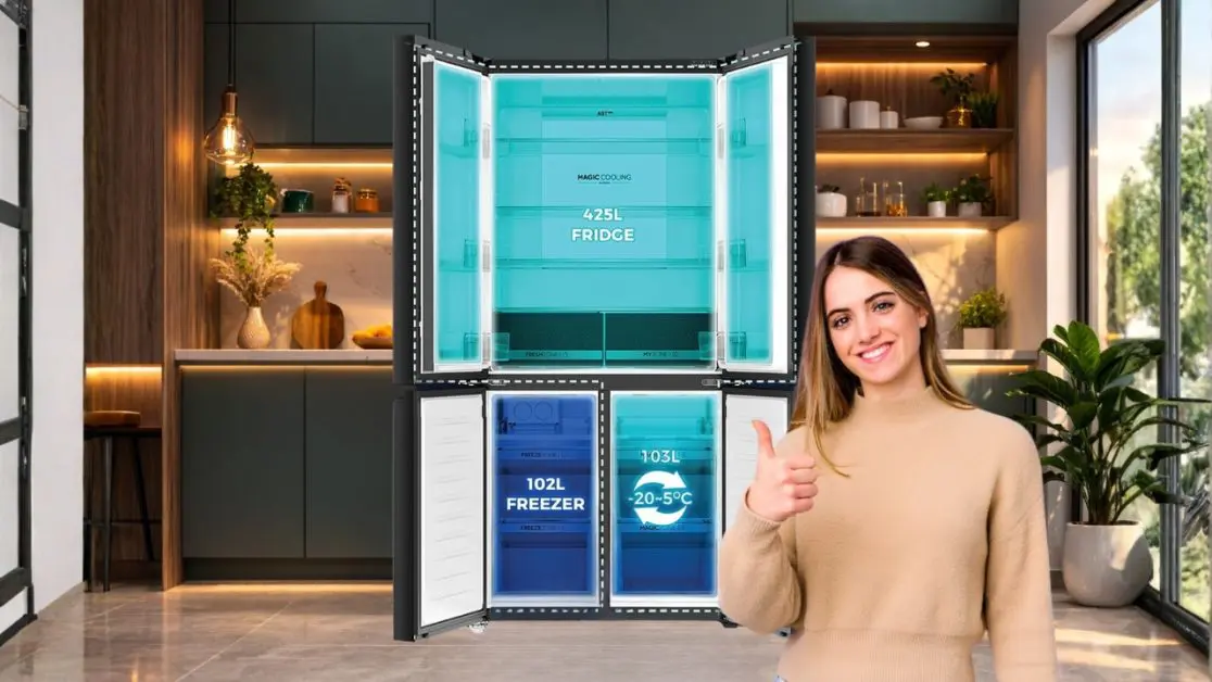 Three-zone cooling system that protects freezer space