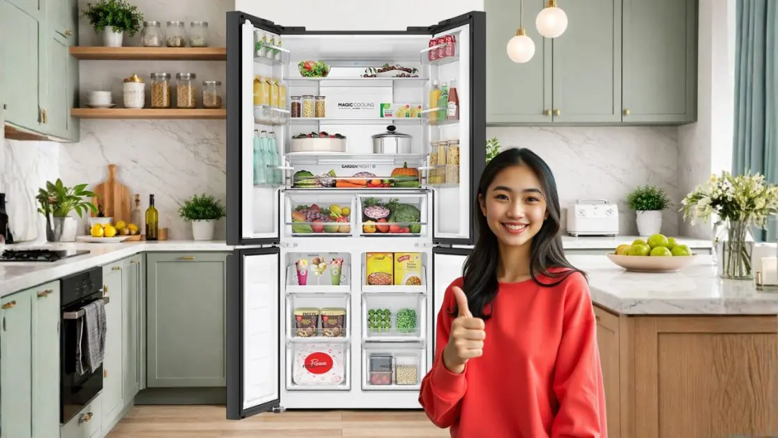 Usable Fridge space with no wall partition