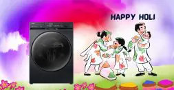 Wash tough holi colour stains in washing machine easily