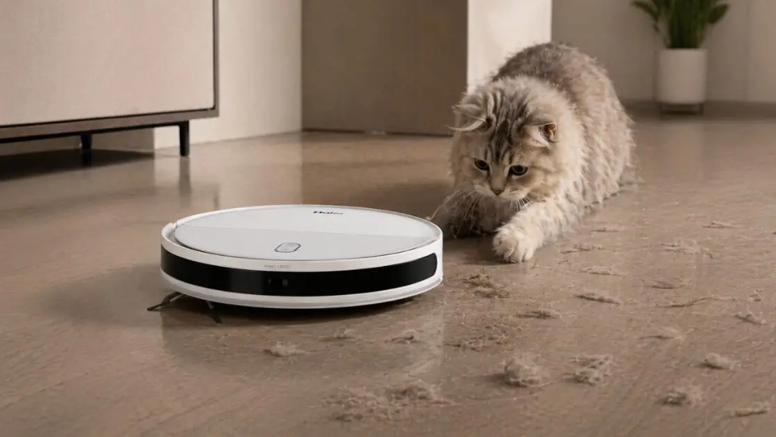 Robot Vacuum cleaning in Pet Home