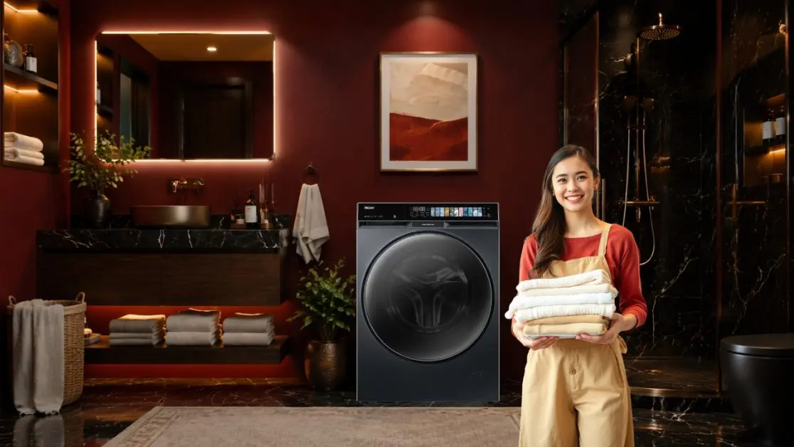 Washing machine with AI One Touch Washing Technology