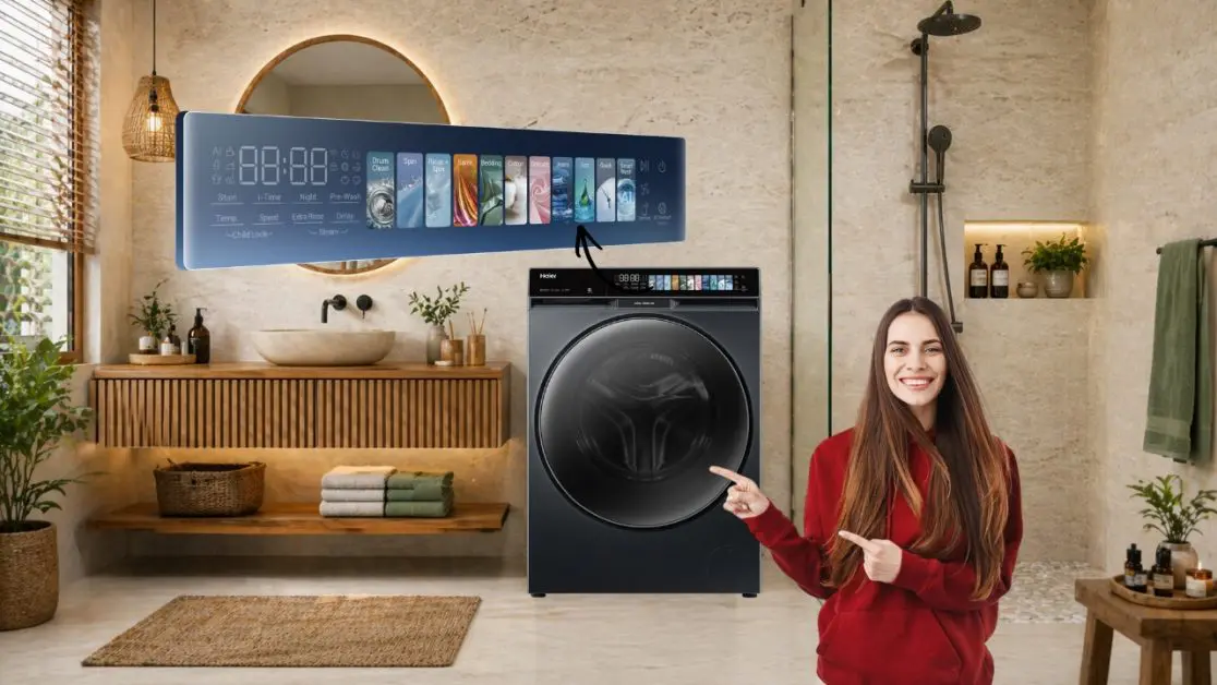 Washing machine with colorful interface
