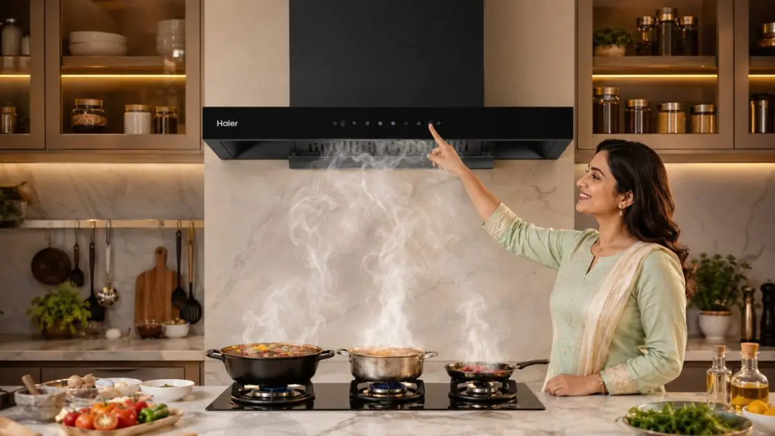 Heat Auto Clean in Haier Kitchen Chimney