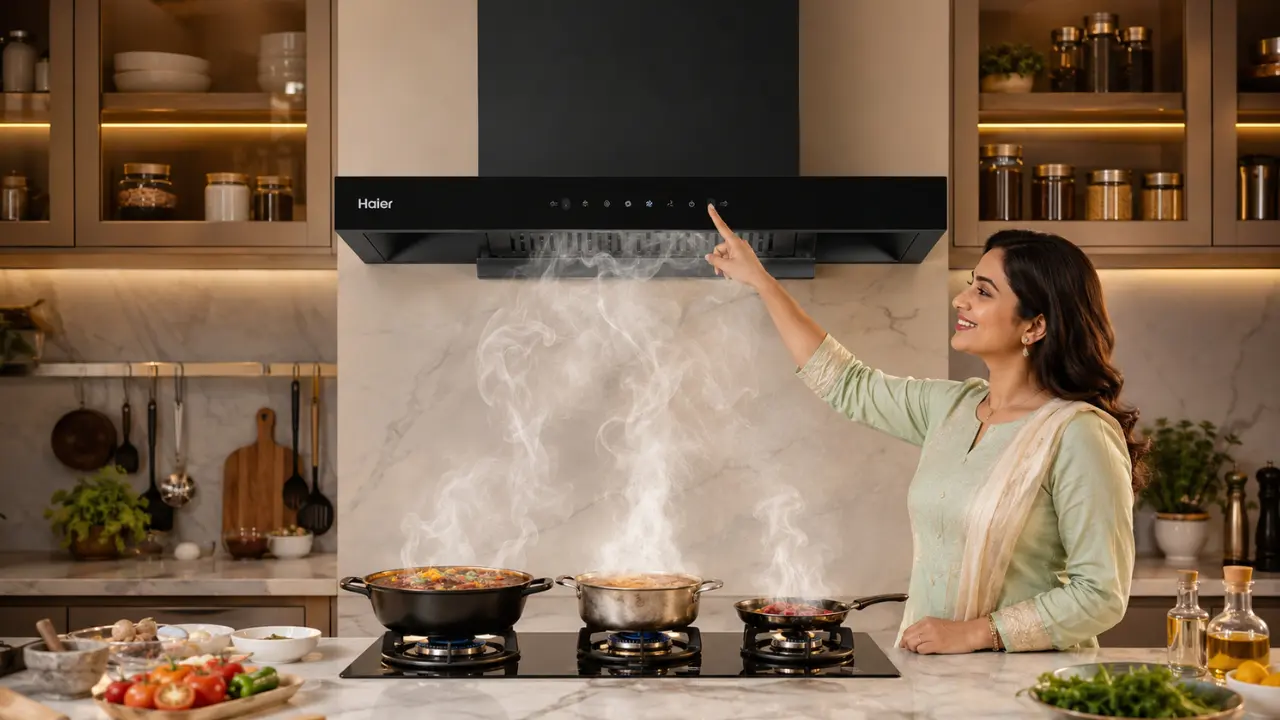 Heat Auto Clean in Haier Kitchen Chimney