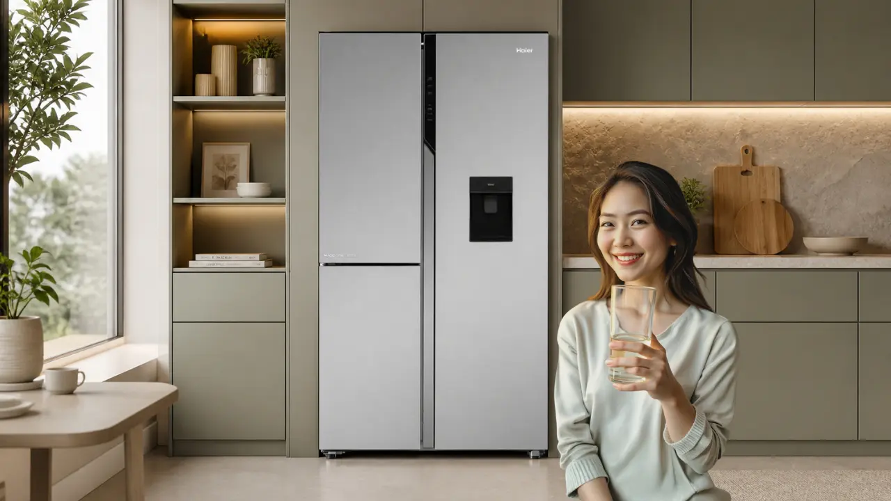 Perfect refrigerator behind daily hydration