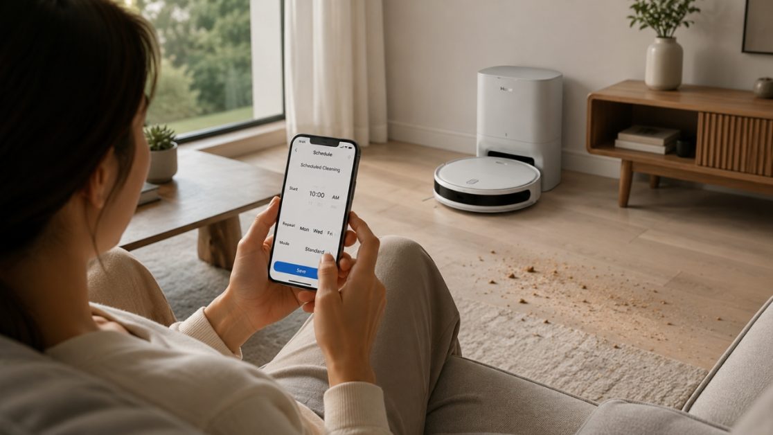 Scheduled cleaning with robot vacuum cleaner