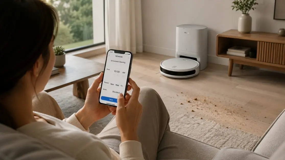 Scheduled cleaning with robot vacuum cleaner