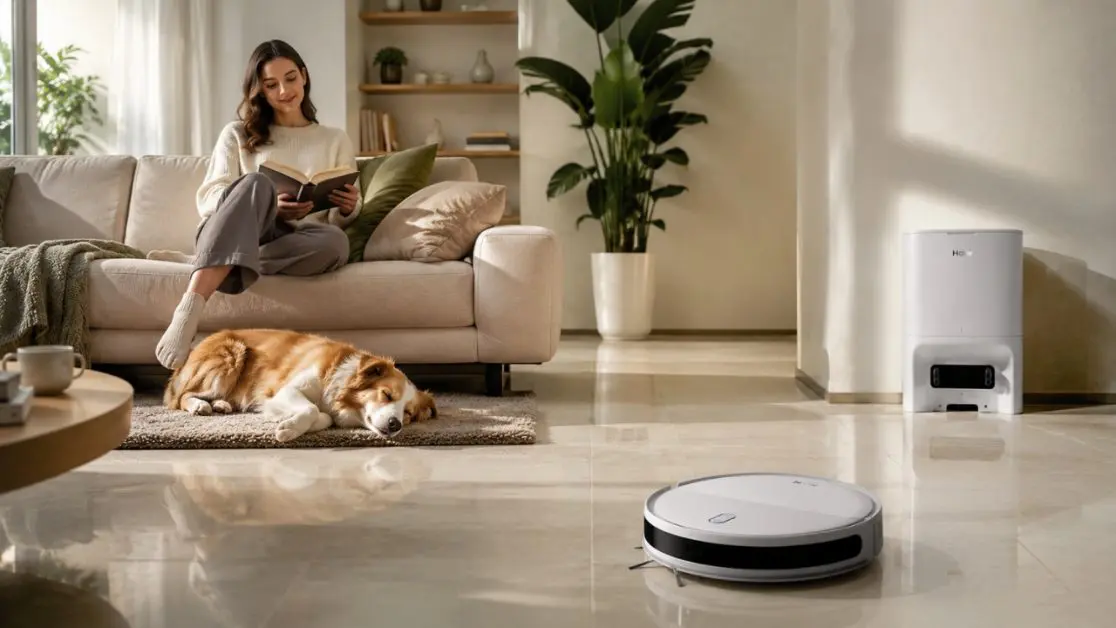 Waking up to a clean floor with robot vacuum cleaner