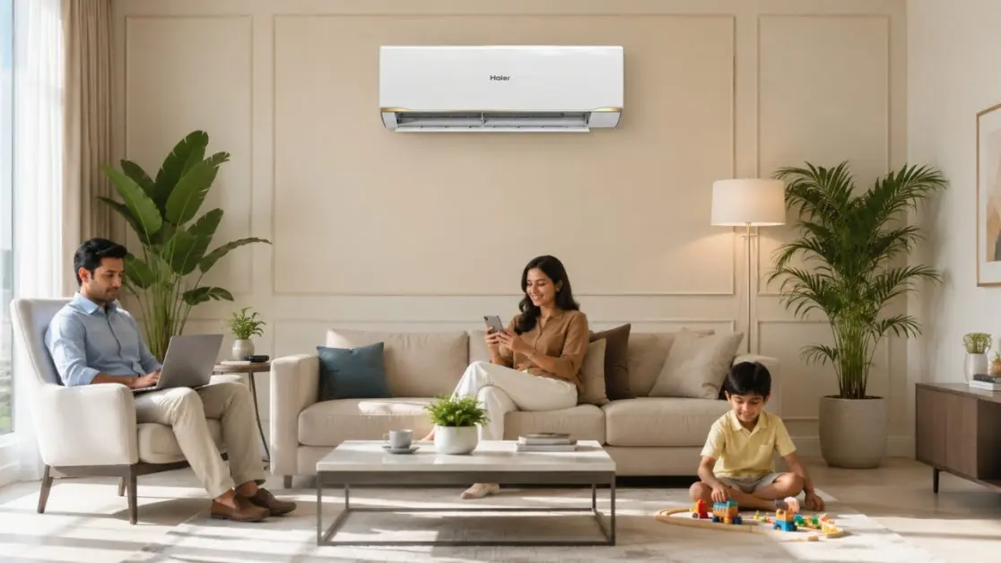 Family enjoying AC comfort